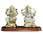Silver Plated Laxmi Ganesh 999 Silver